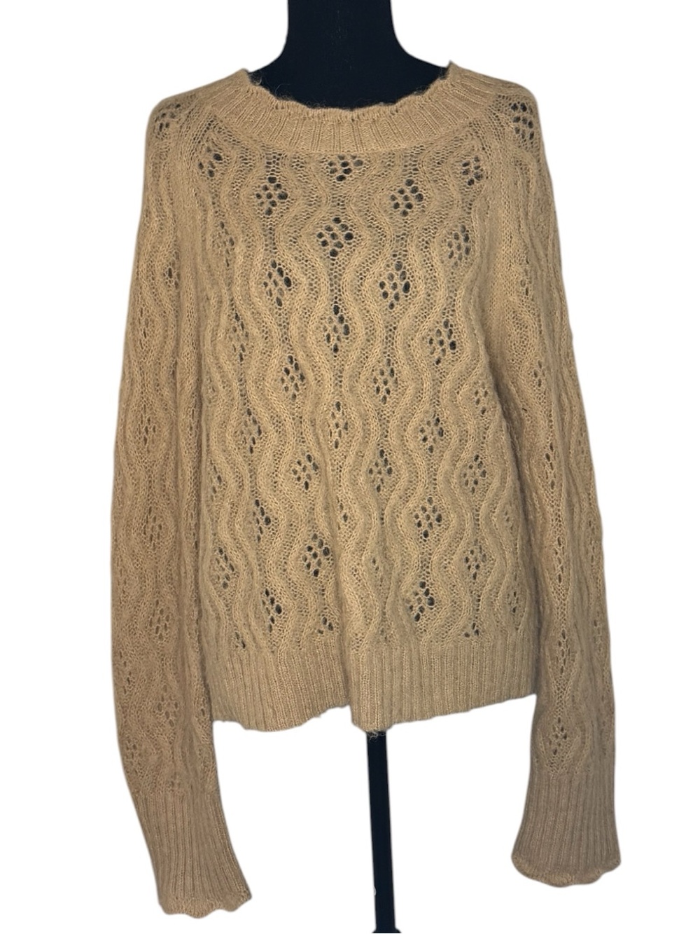 J.Crew Alpaca-Blend Pointelle Scallop-Trim Sweater
